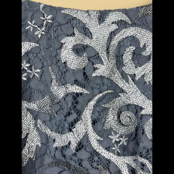 ADRIANNA PAPELL LACE WITH BEADED SIDE‎ SHEATH DRESS HIGH NECK 6 - Picture 4 of 5